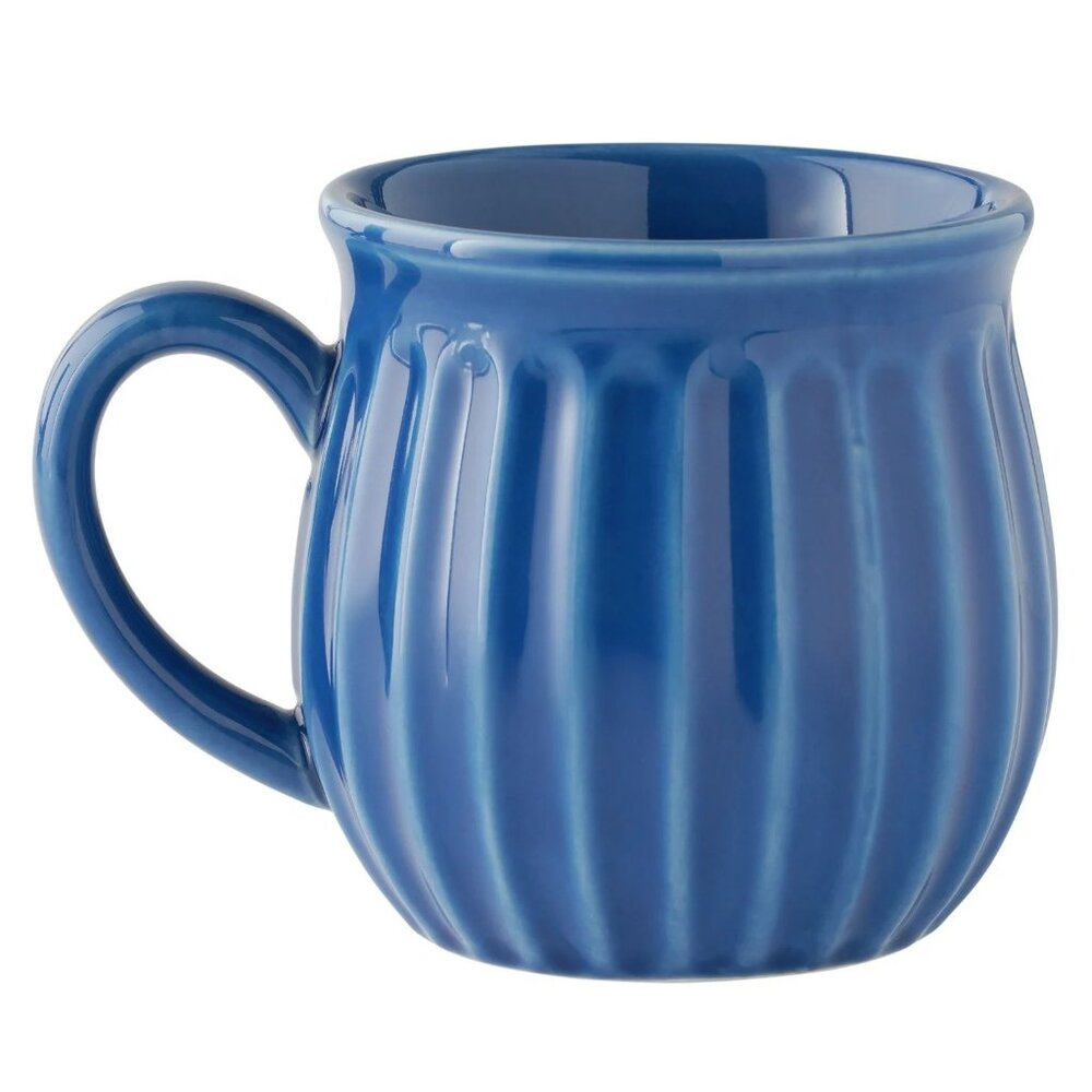 Pioneer Woman Colette Coffee Belly Mug Stoneware Cup Ceramic Blue 12oz